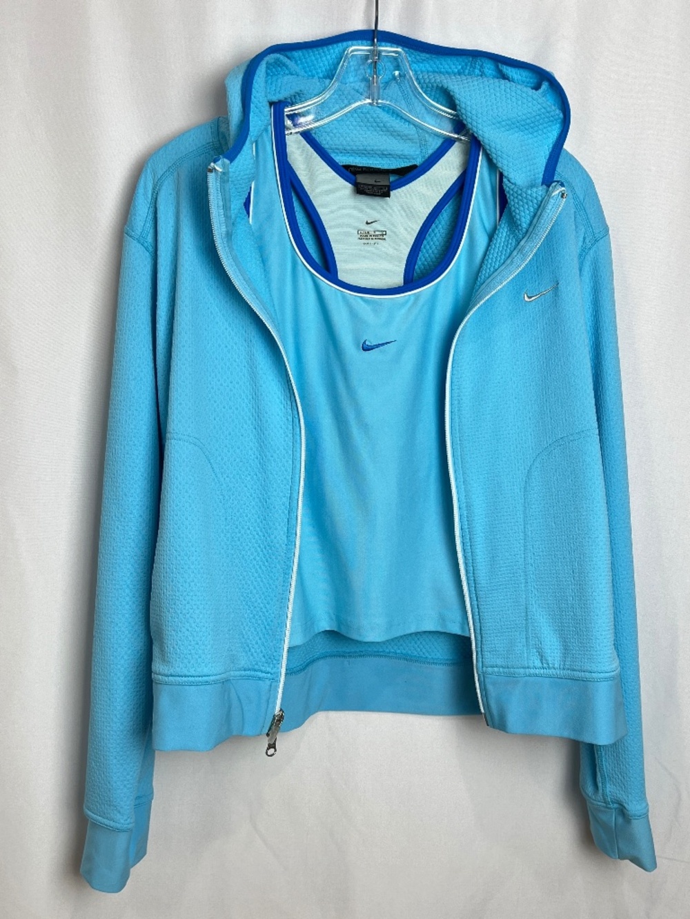 Nike Sphere Full Zip Hoodie Performance Jacket & Tank Set Blue Sizes M&L